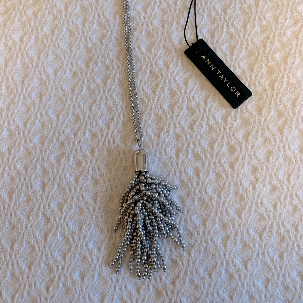 Long chain silver necklace